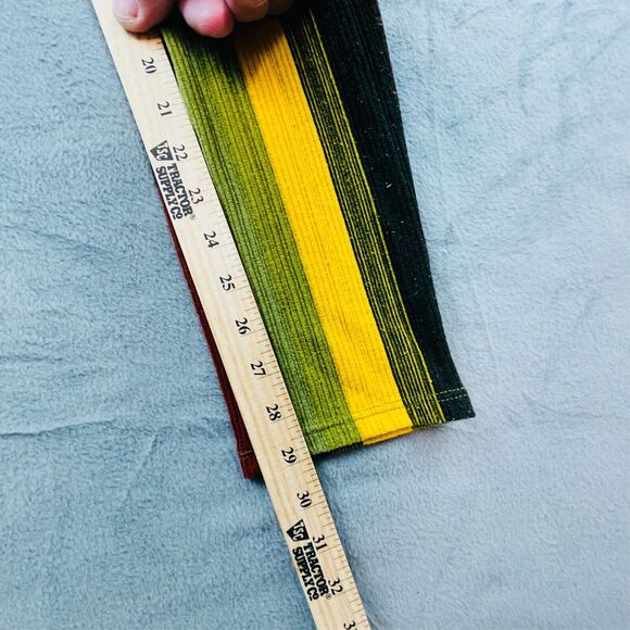 Retro 70s Boho Penny Primary Stripe Womens Sz Small High Waist Stretch Trousers - Picture 5 of 10